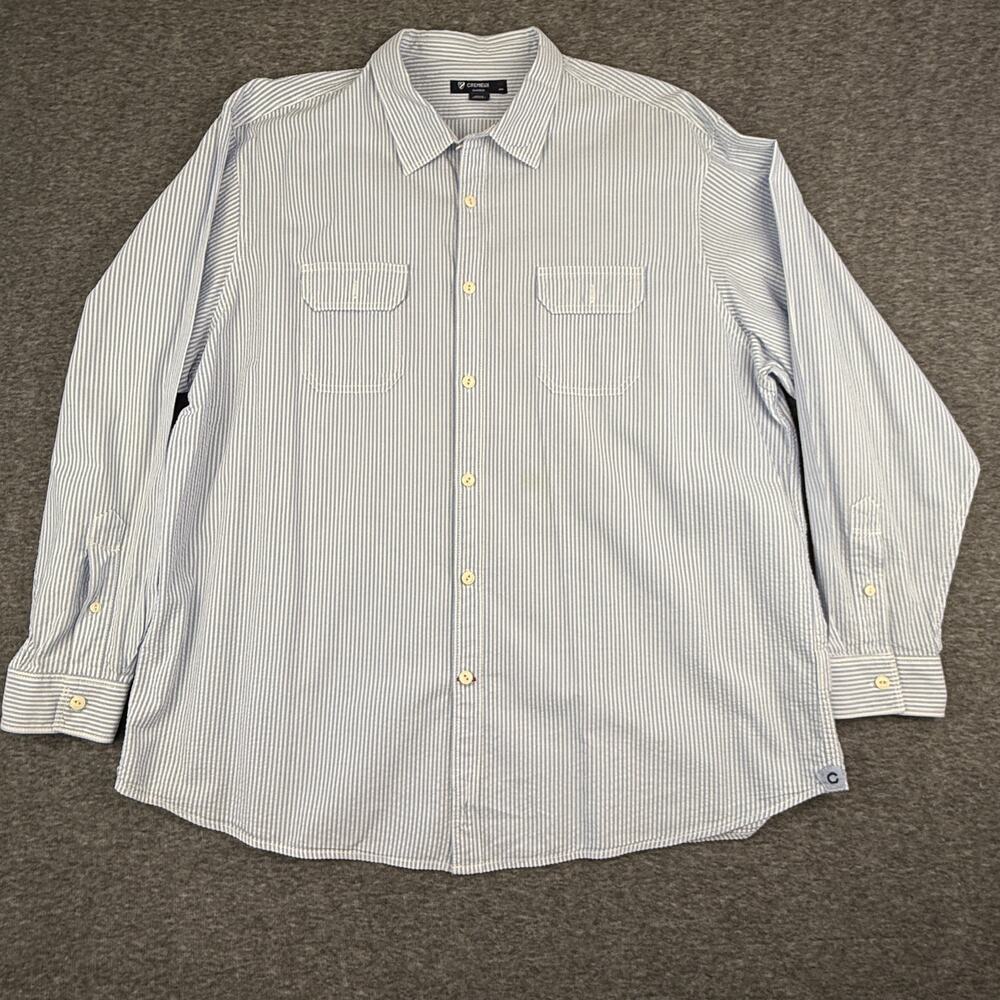 Daniel Cremieux Men's Seersucker Pinstripe Button Down Shirt XXL Preppy Classic